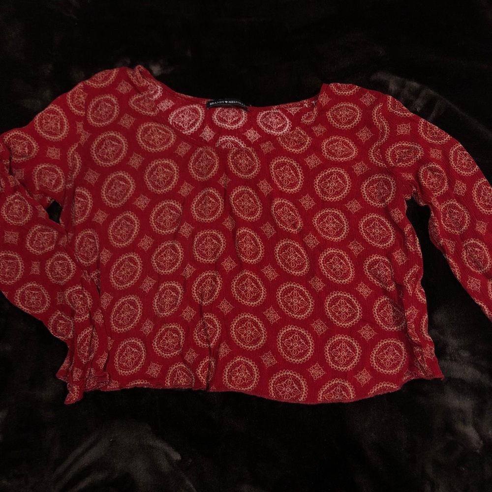 Red Brandy Melville long sleeve top